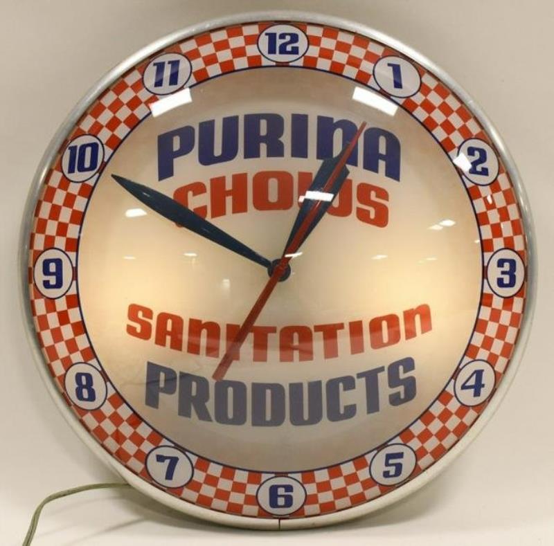 Vintage Purina Chows Double Bubble Lighted Clock