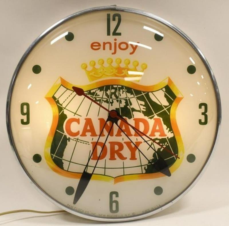Canada Dry Lighted Adv Glass PAM Clock