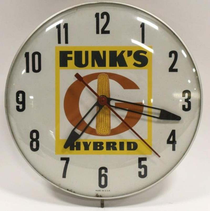 Vintage Funks Hybrid Seed Corn Advertising Clock