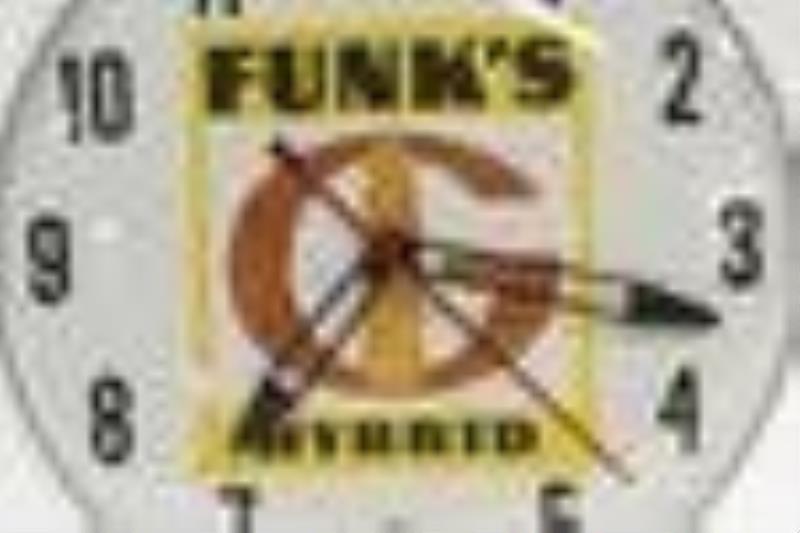 Vintage Funks Hybrid Seed Corn Advertising Clock