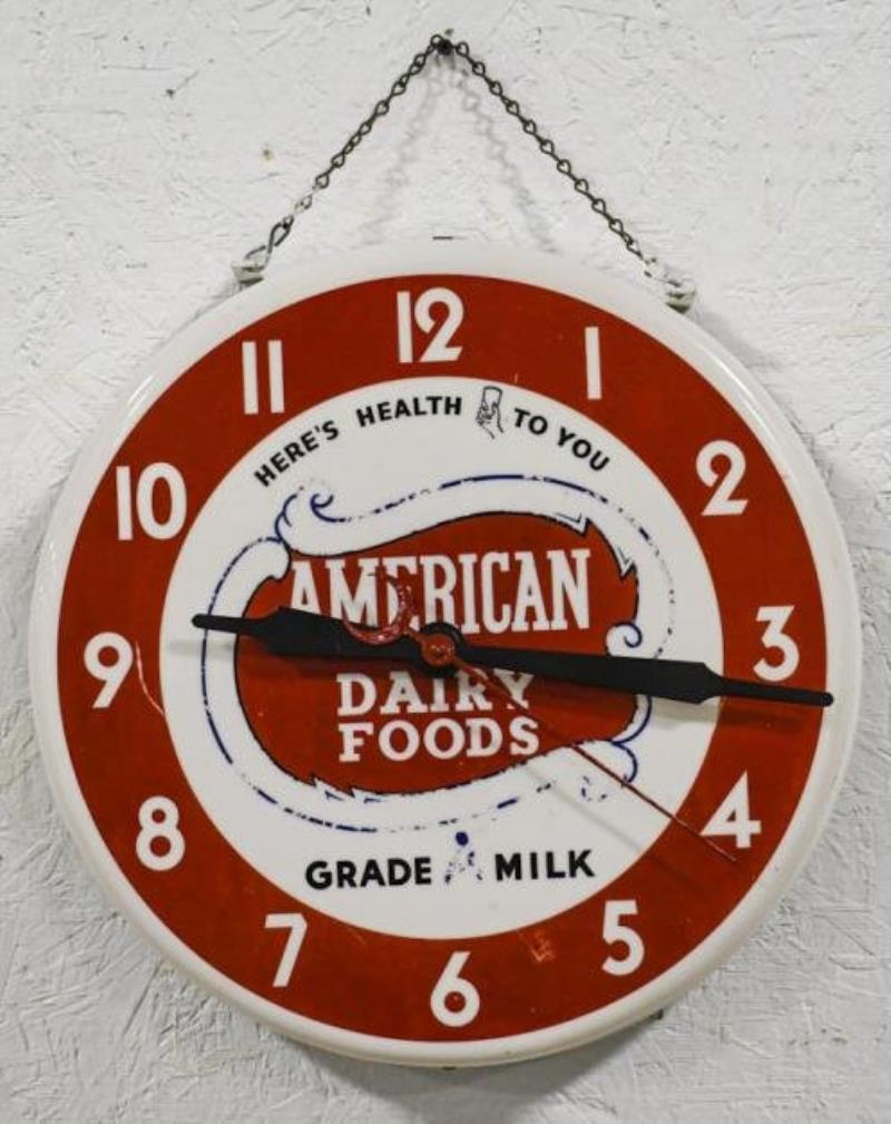 Vintage American Dairy Foods Advertising Clock