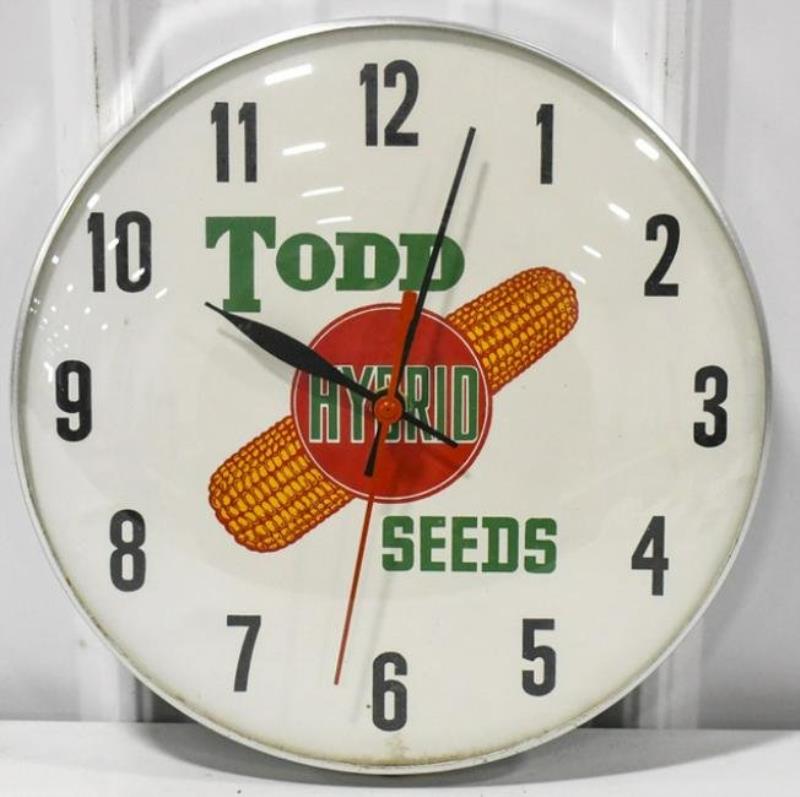 Vintage Todd Hybrid Seeds Advertising Clock