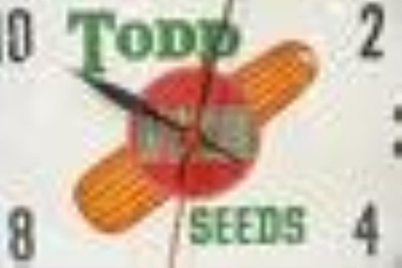 Vintage Todd Hybrid Seeds Advertising Clock