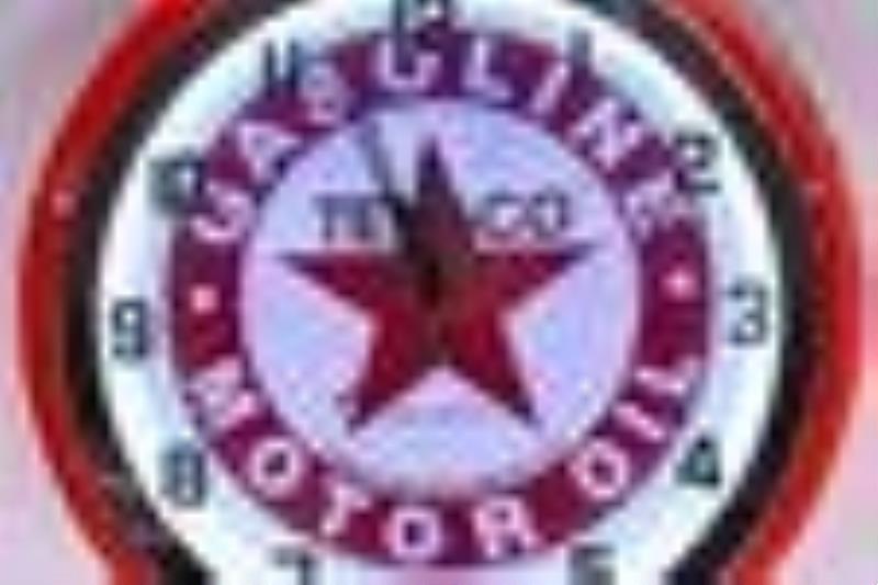 Modern Texaco Gasoline & Motor Oil Neon Clock