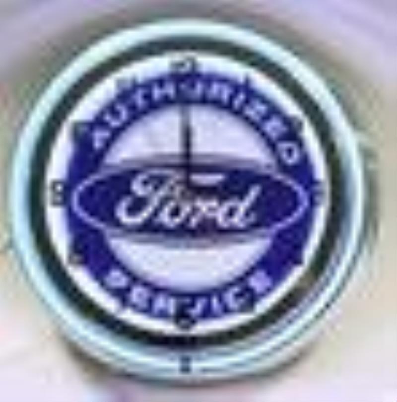 Modern Ford Authorized Service Neon Clock