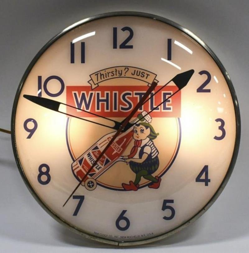 Whistle Soda Lighted Advertising Pam Clock