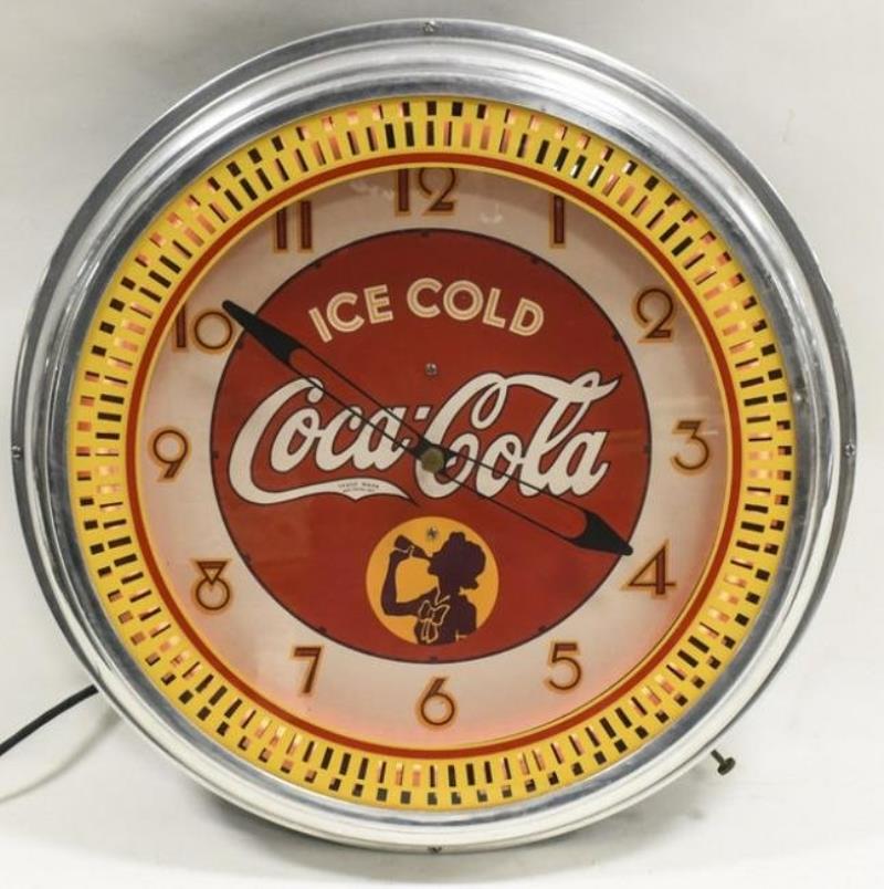 20\\\” Coca-Cola Neon Spinner Illusion Wheel Clock