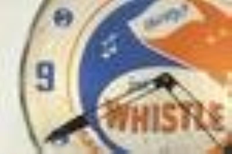 Vintage Whistle Soda Lighted Adv Glass PAM Clock