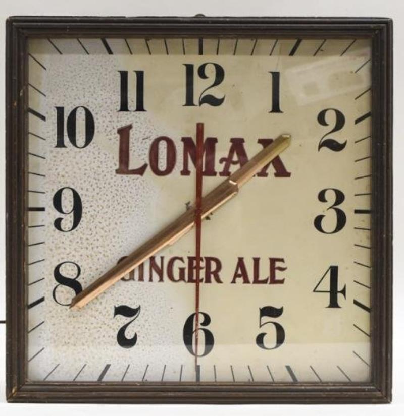 Vintage Lomax Ginger Ale Advertising Clock