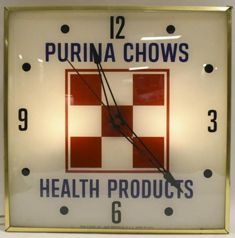 Vintage Purina Chows Lighted Adv PAM Clock