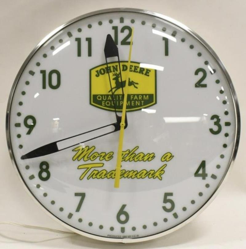 1997 John Deere Lighted Adv Clock By Yoder