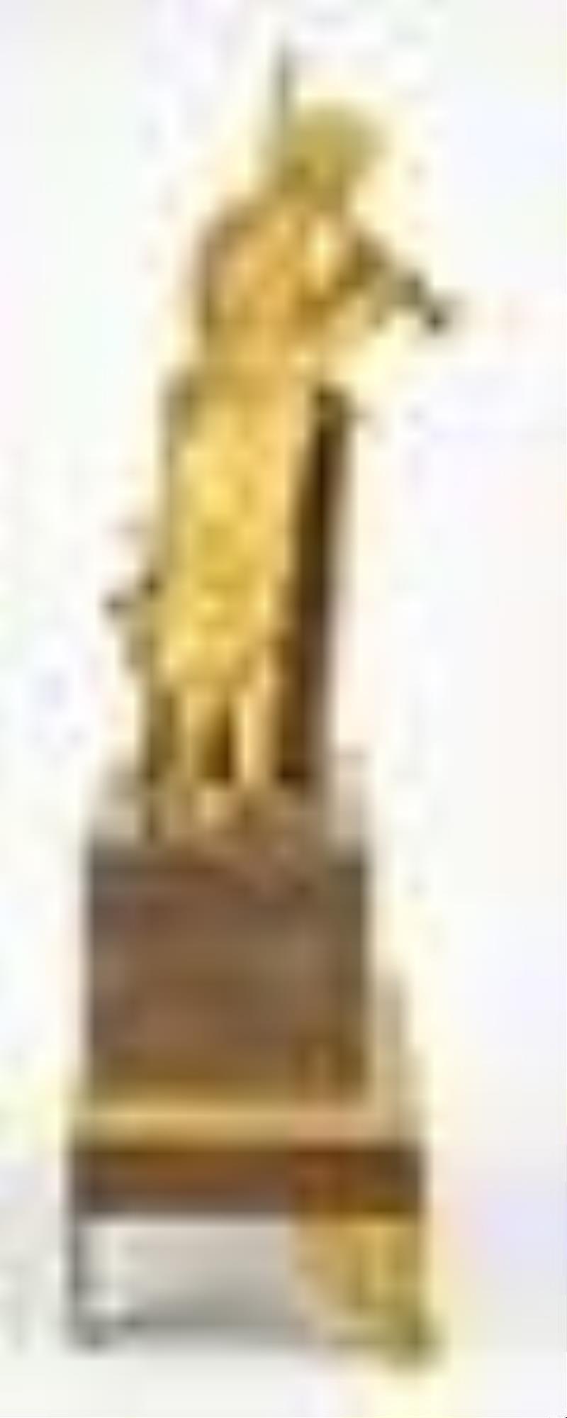 Charles X Gilt and Patinated Bronze Mantel Clock