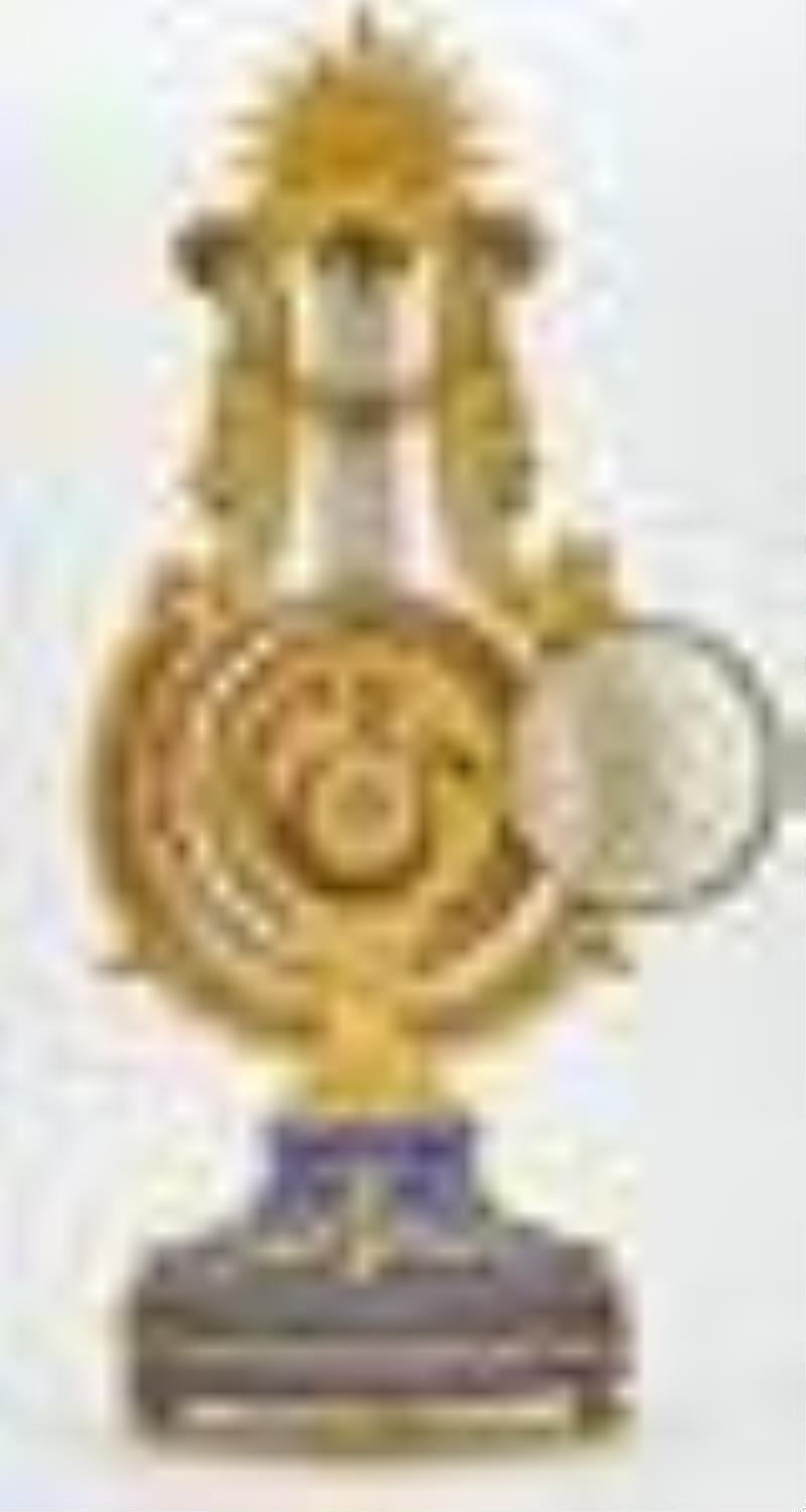 Louis XVI Style Gilt Bronze and Lapis Clock