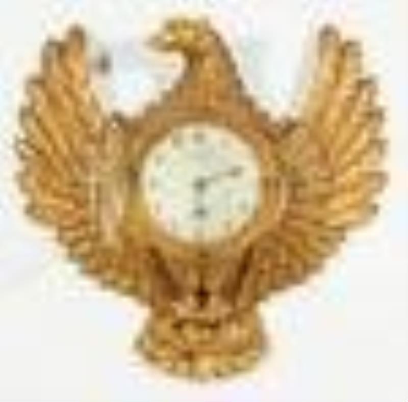 Swedish Neoclassical Giltwood Eagle-Form Clock