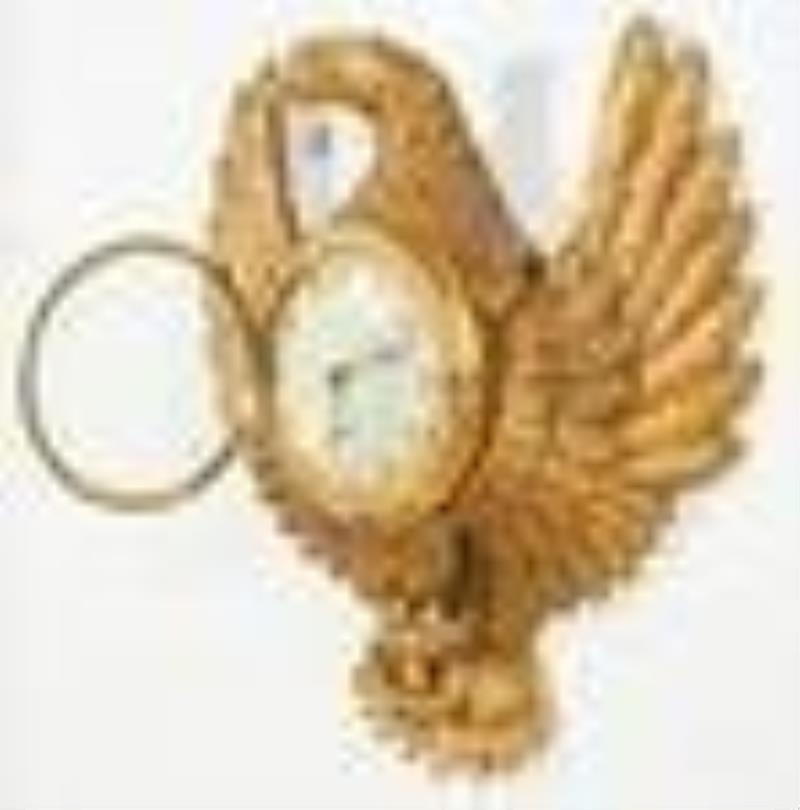 Swedish Neoclassical Giltwood Eagle-Form Clock