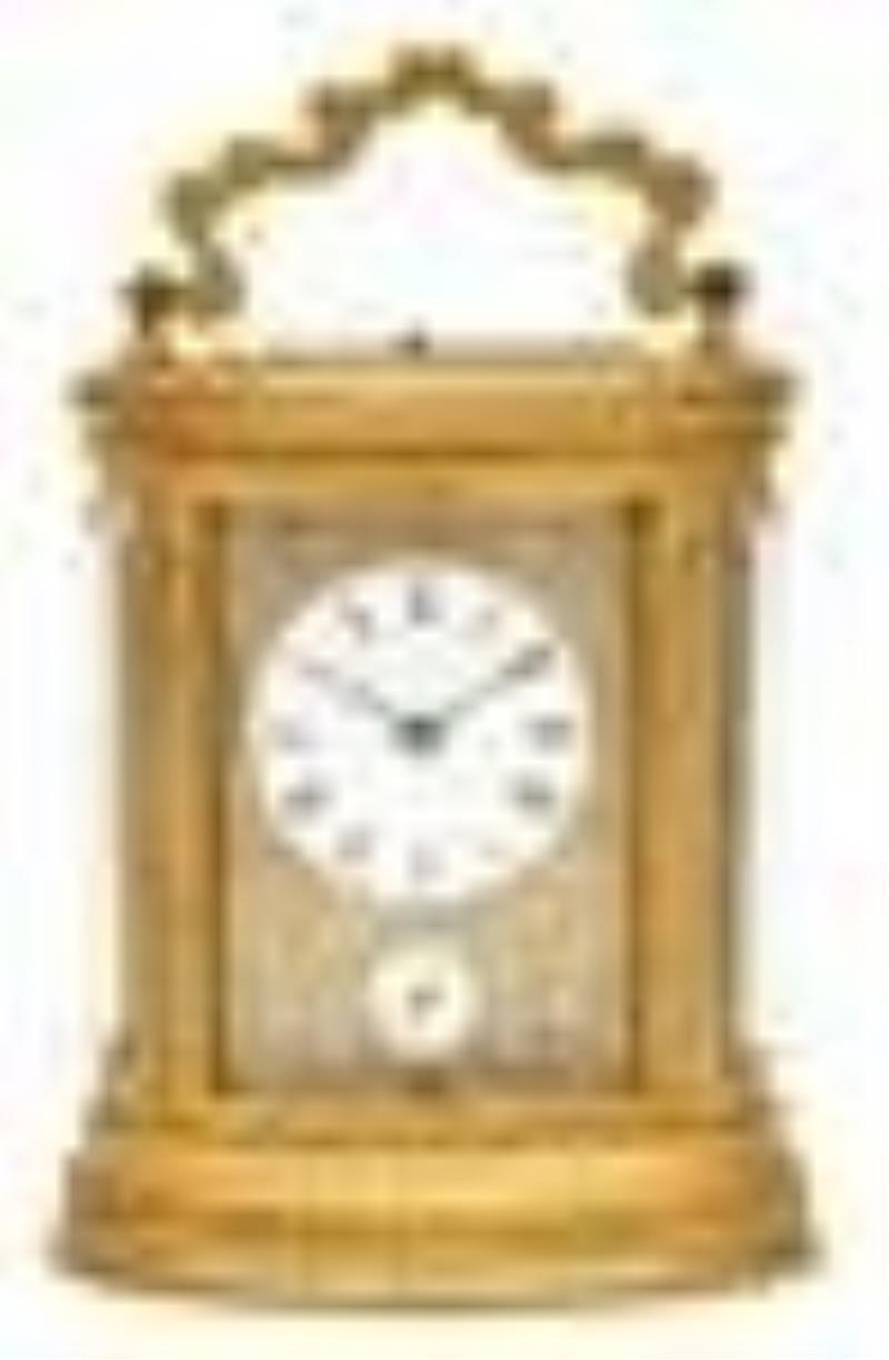 French Gilt-Bronze Dual-Dial Carriage Clock