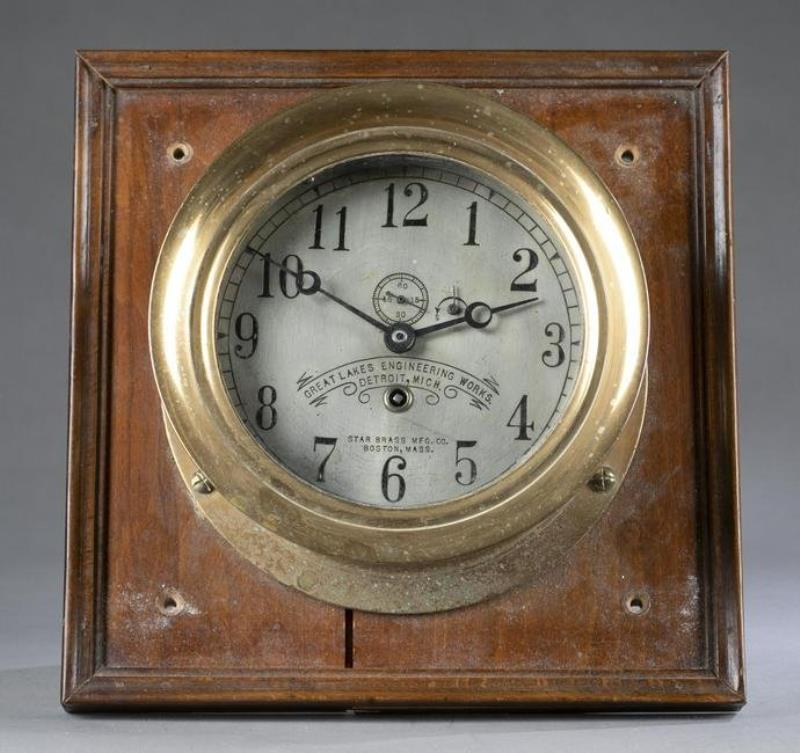 Star Brass Mfg. Co. GLEW nautical clock.