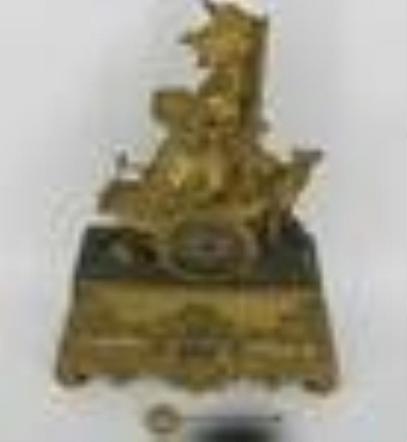 Linet Freres Paris Bronze Figural Clock