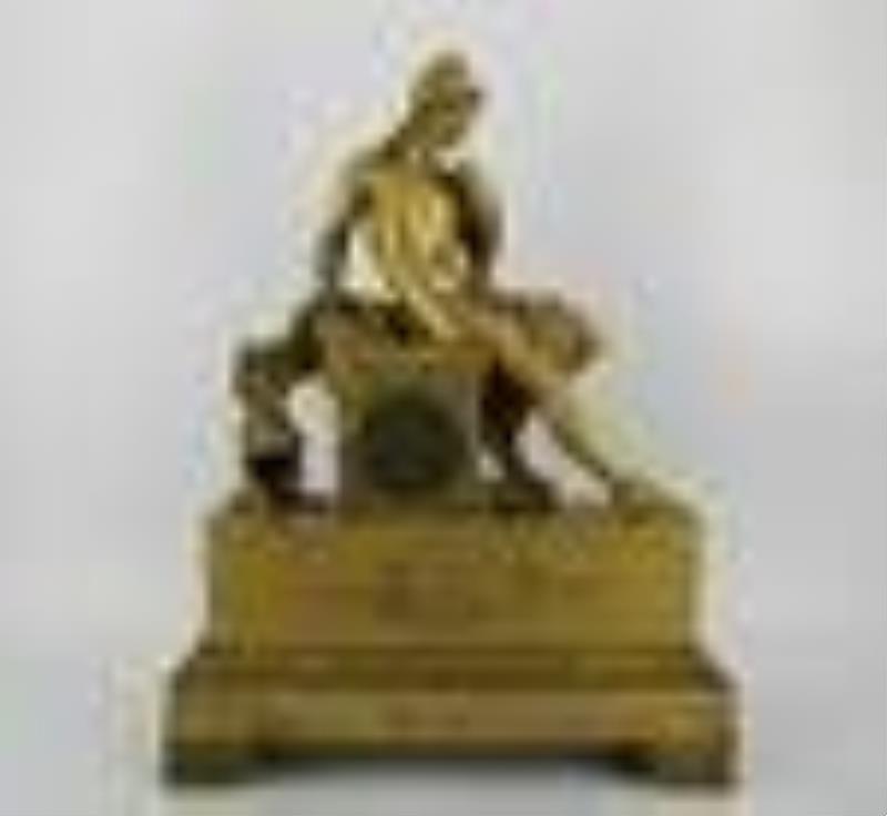 Large And Impressive Gilt Bronze Figural Clock.