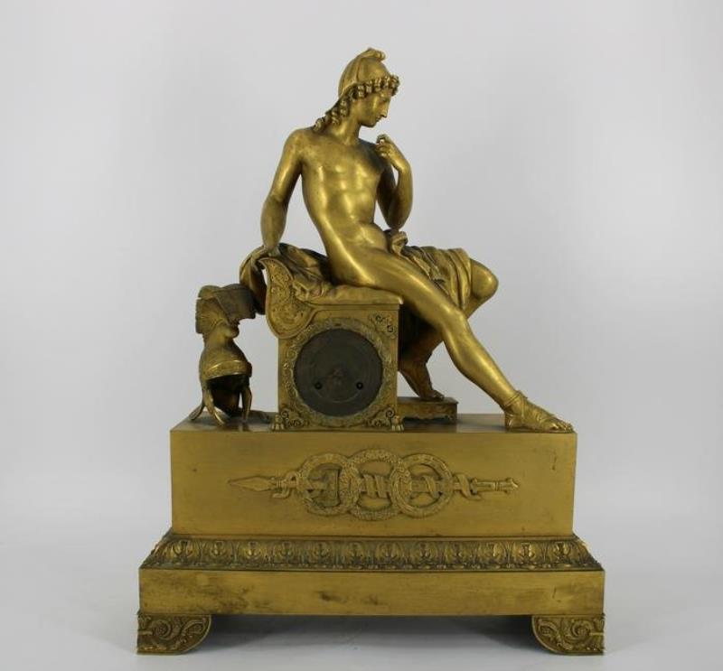 Large And Impressive Gilt Bronze Figural Clock.