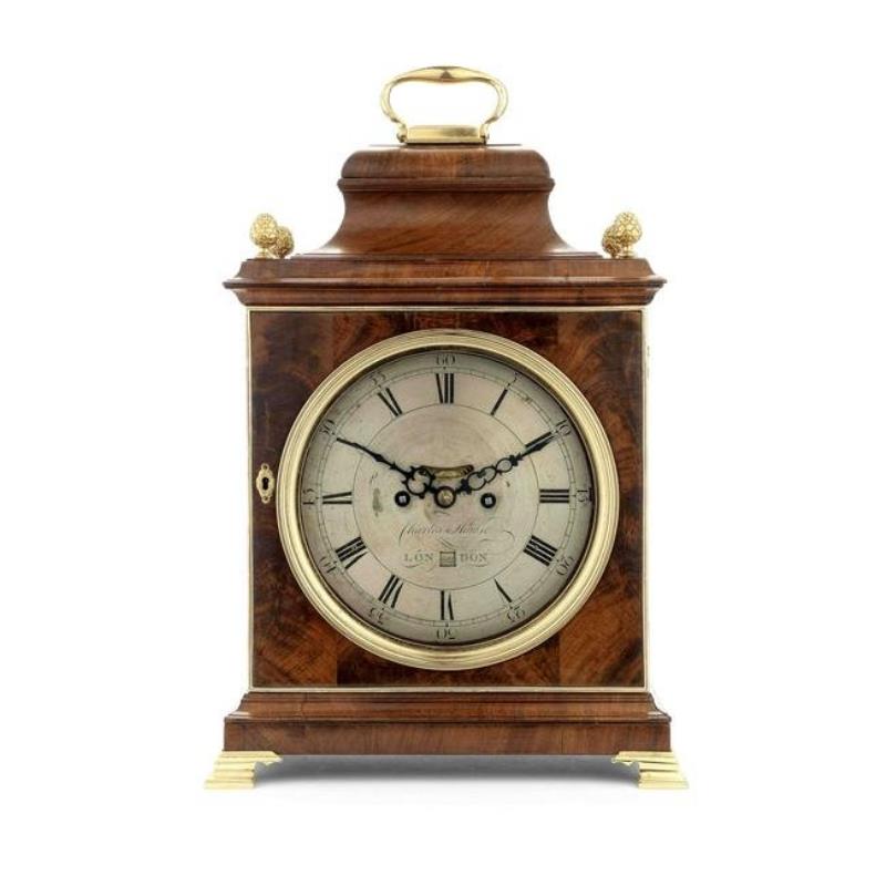 A George III mahogany and brass mounted bracket clock