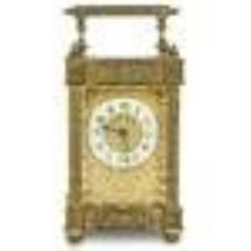 Antique French Gilt Bronze Carriage Clock