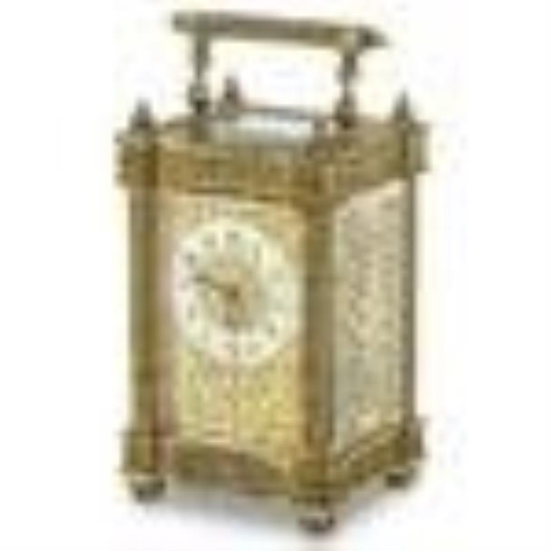 Antique French Gilt Bronze Carriage Clock