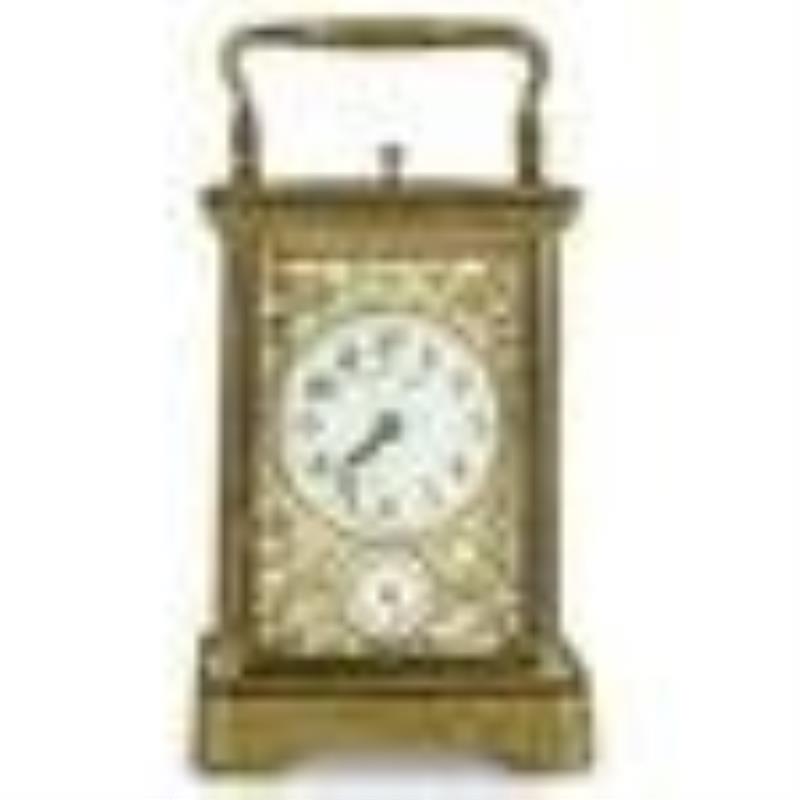 Antique French Gilt Brass Carriage Clock
