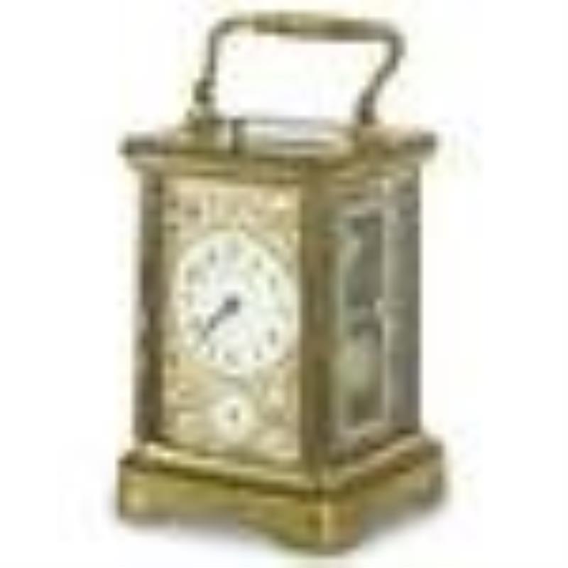 Antique French Gilt Brass Carriage Clock