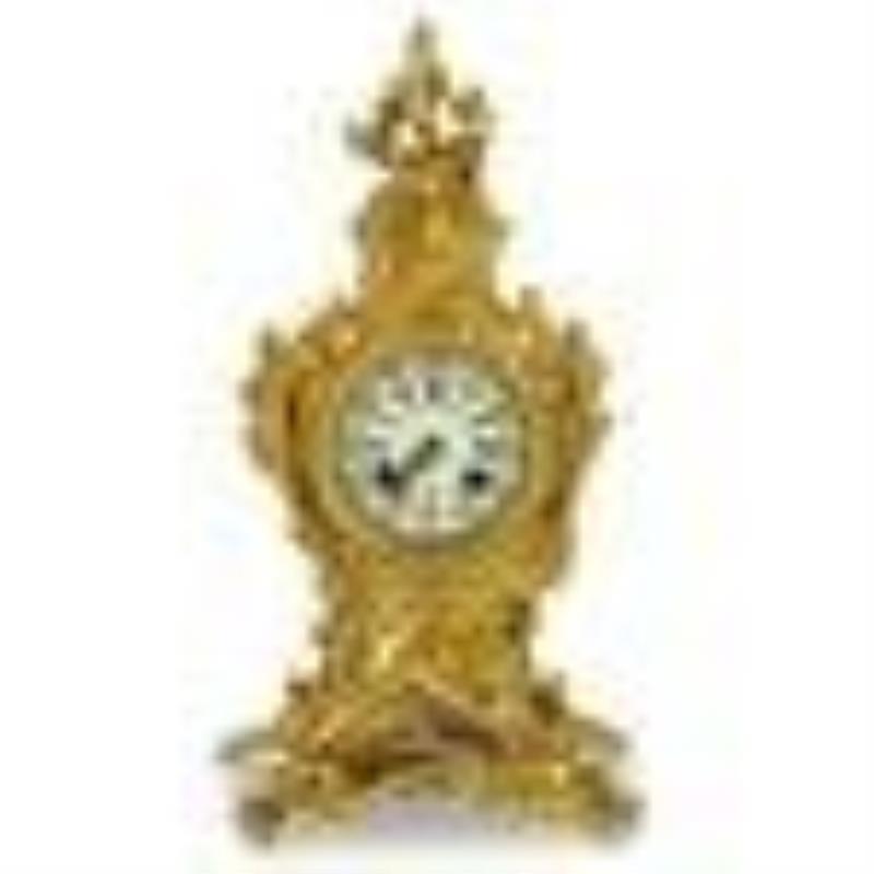 Antique Vincent & Cie French Gilt Bronze Mantel Clock