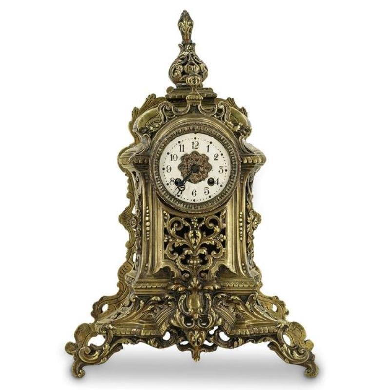 Large French Bronze Mantel Clock