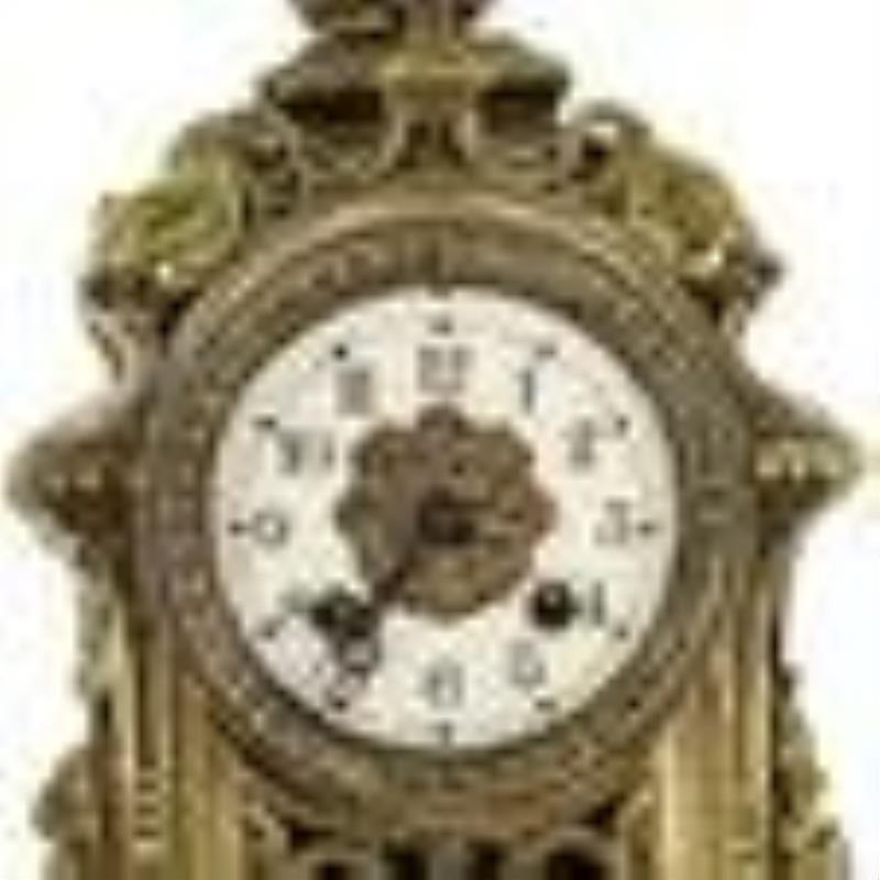 Large French Bronze Mantel Clock