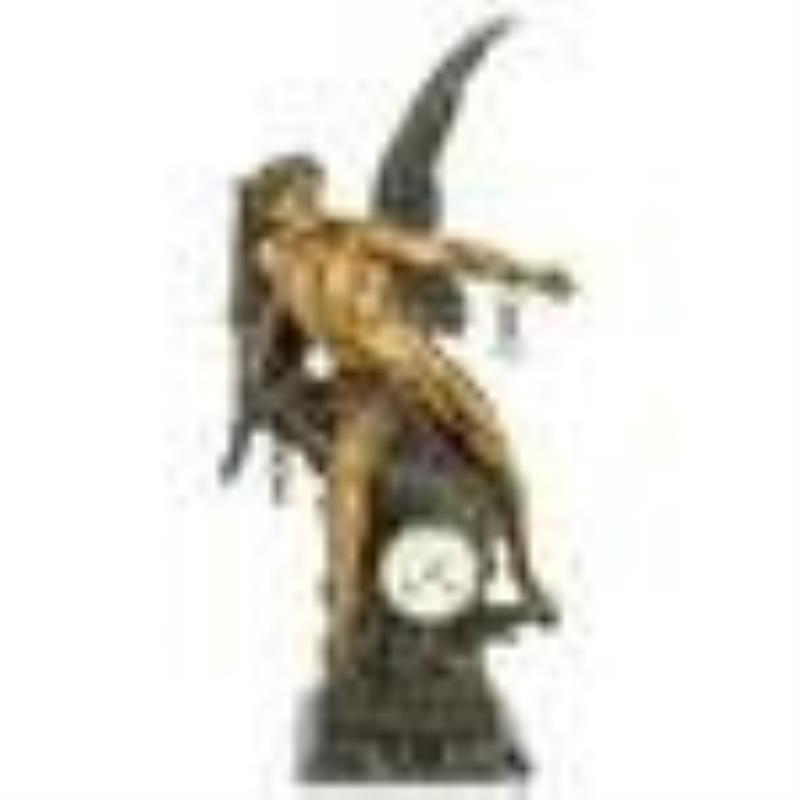 Antique French J.S. & Picault Figural Mantle Clock