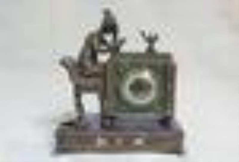Important Viennese Enamel Clock, Empire Style