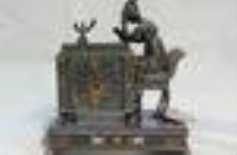 Important Viennese Enamel Clock, Empire Style