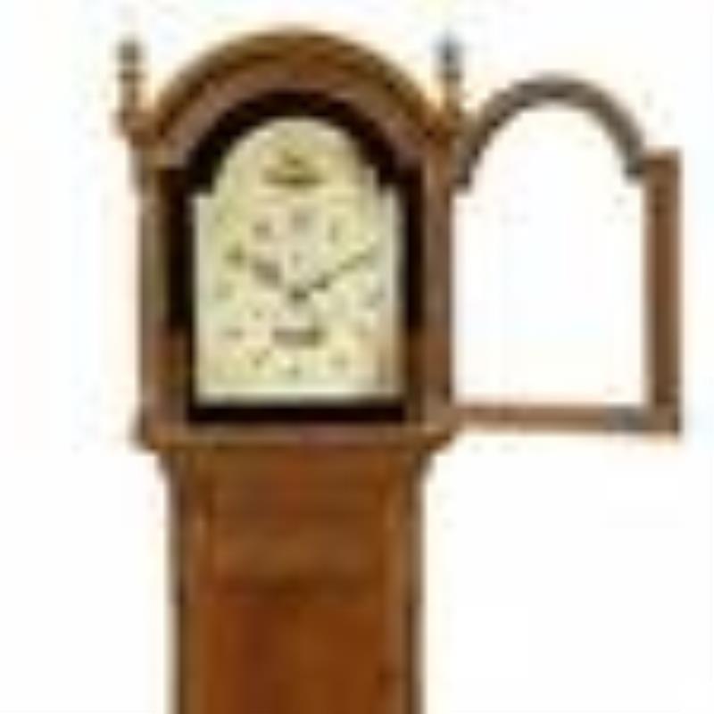 American Chippendale Birch Tall Case Clock