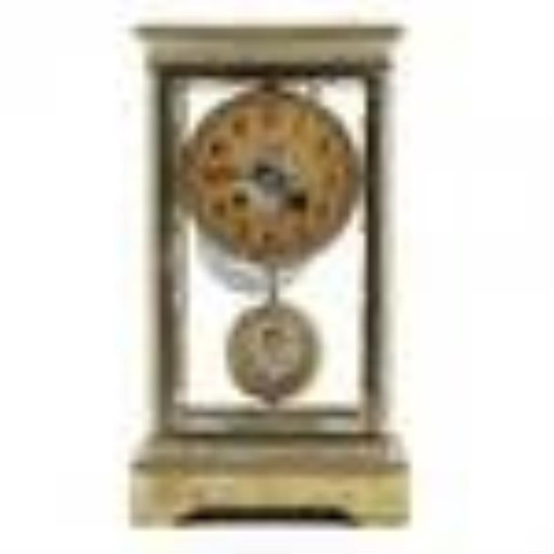 French Crystal and Brass Mantel Clock