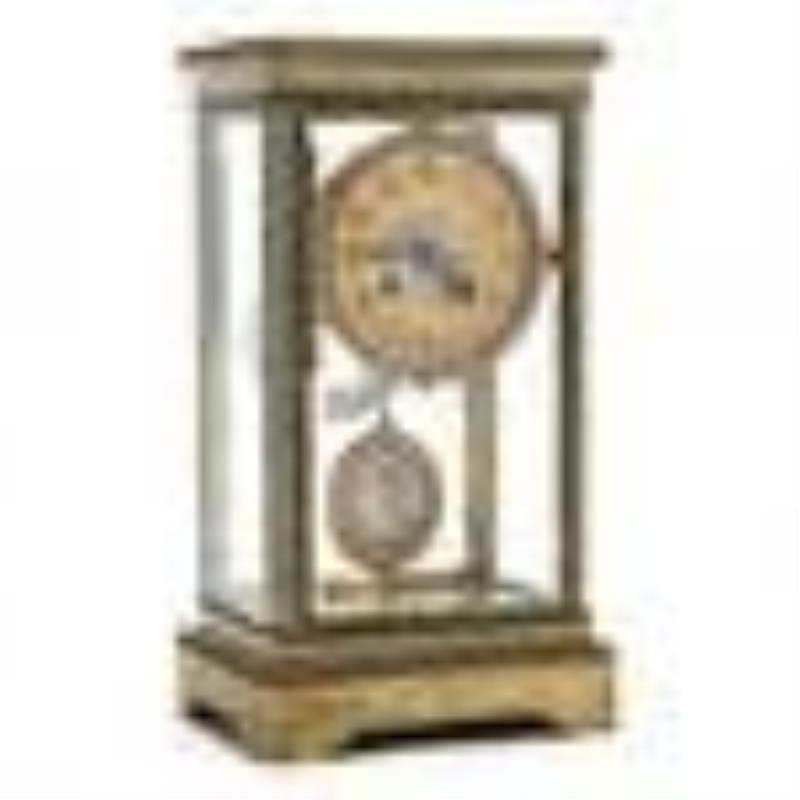 French Crystal and Brass Mantel Clock