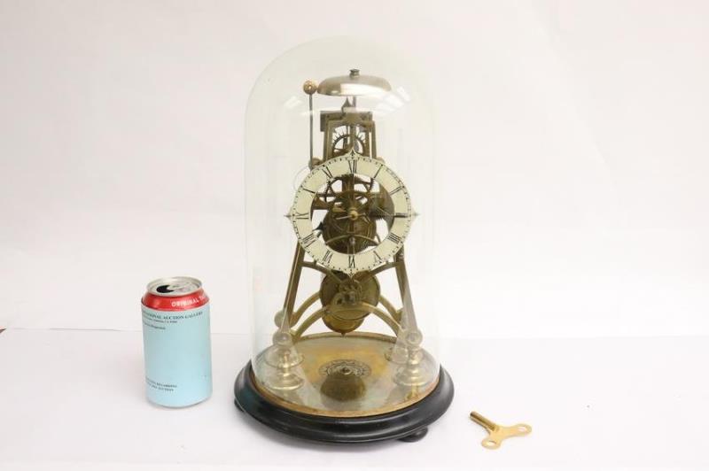 19th century English 8-day skeleton clock