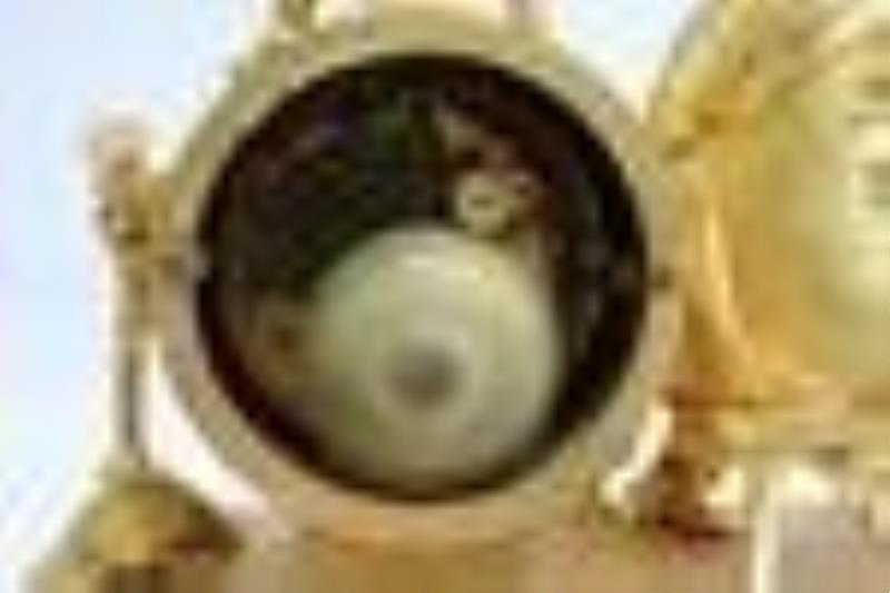 19th c. French table clock w/ Serve’s porcelain plaques
