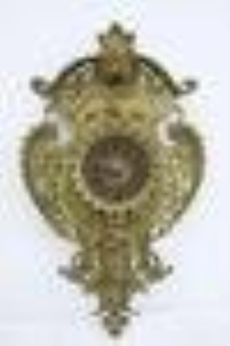 19th c. gilt bronze Germany 8-day wall clock