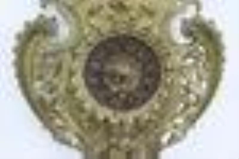 19th c. gilt bronze Germany 8-day wall clock