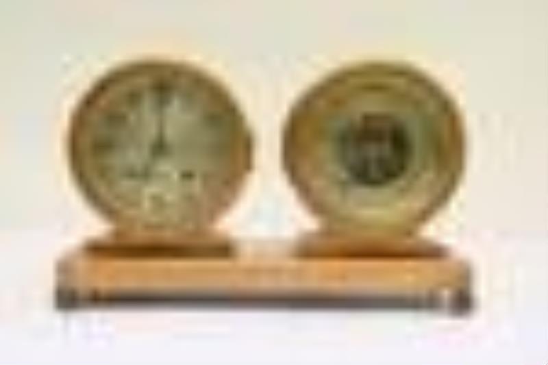 ship and bell clock and barometer by Chelsea