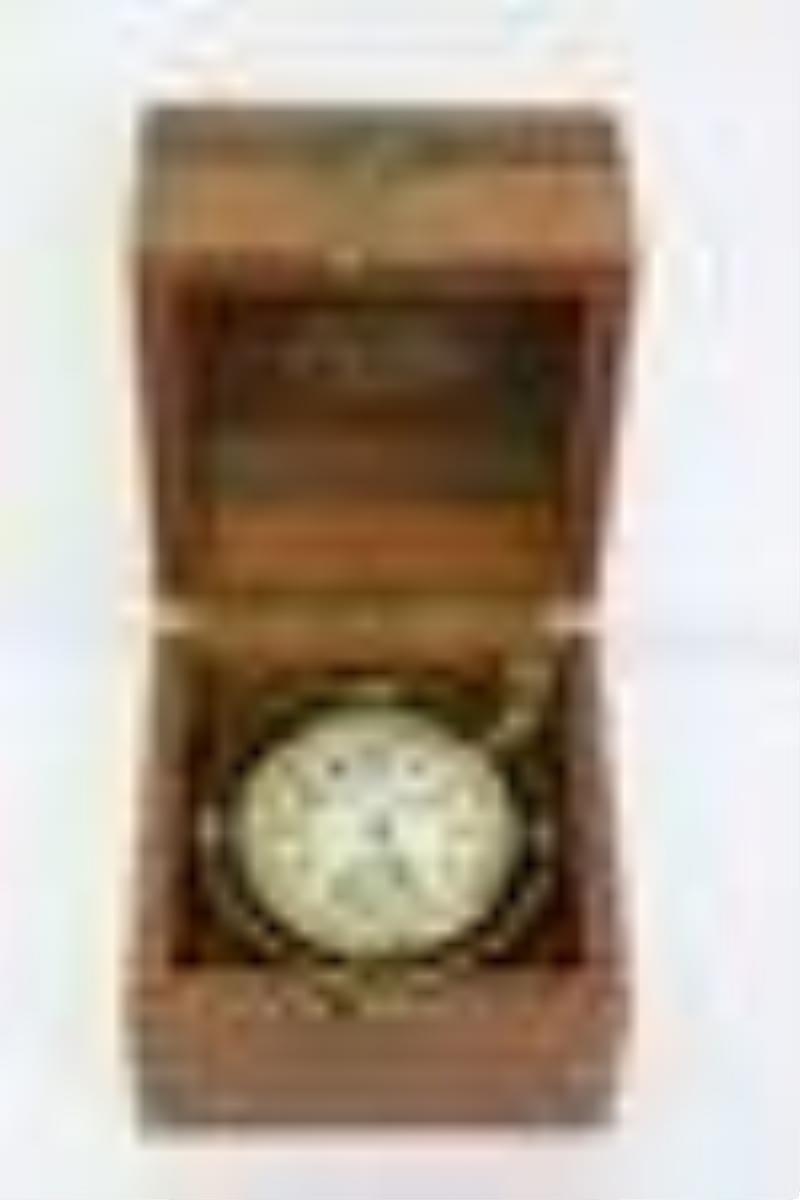 Antique Waltham ship clock in original wood box