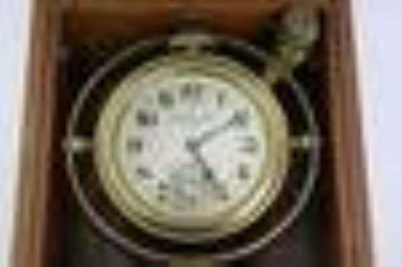 Antique Waltham ship clock in original wood box