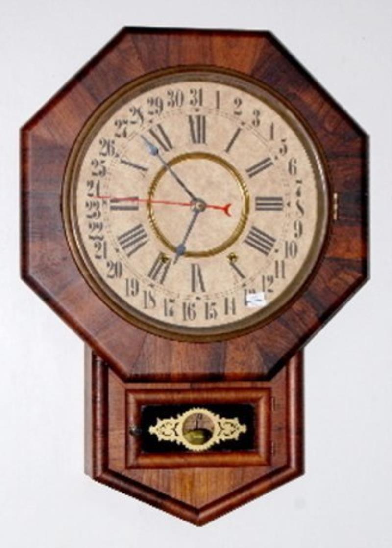 New Haven Short Drop Clock, Octagon Calendar