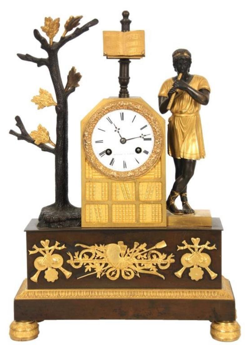 A. Duminil French Bronze Silk Thread Clock