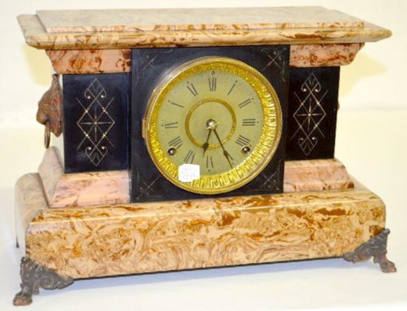 Seth Thomas Caramel Slag Adamantine Mantel Clock