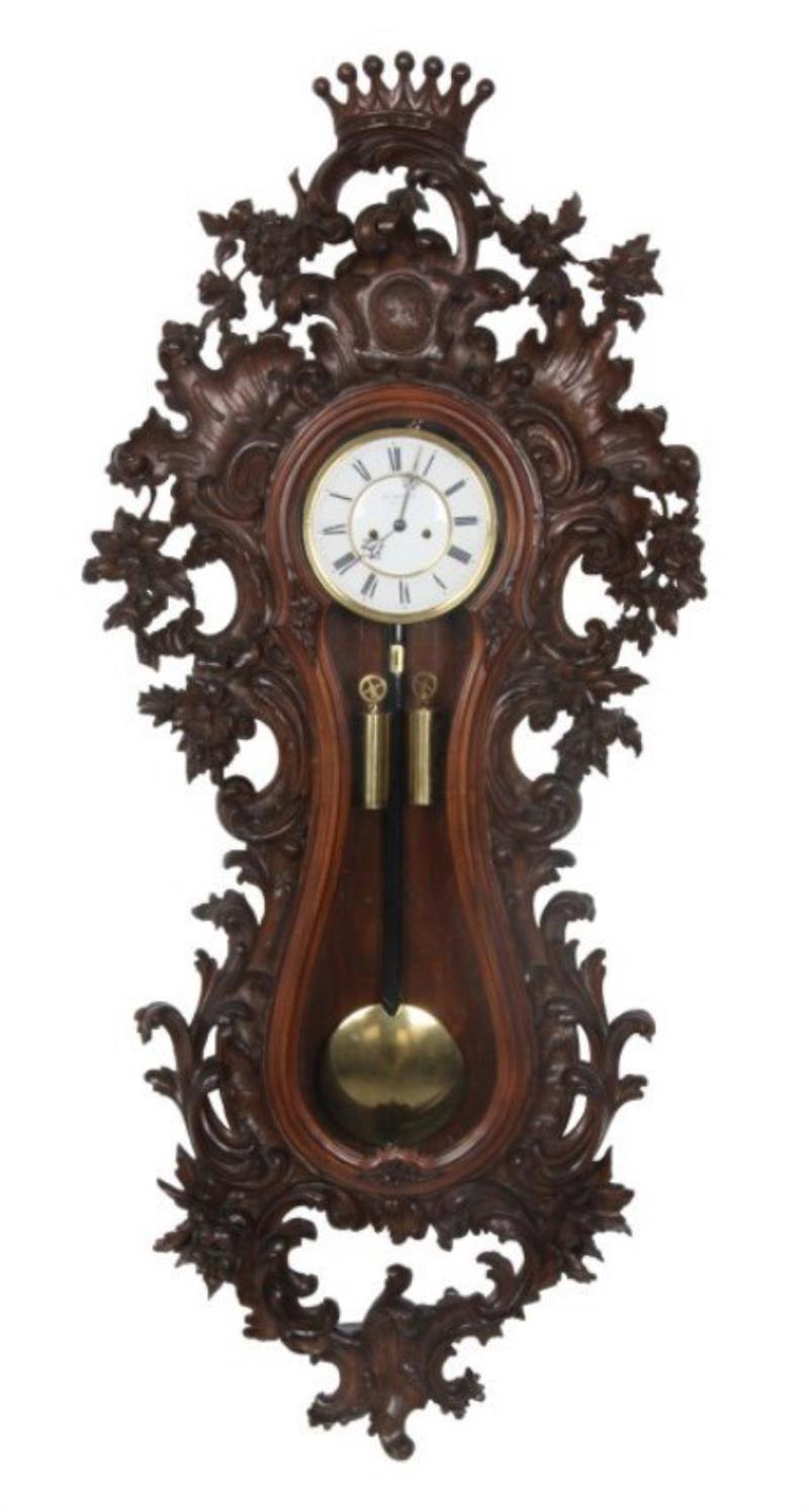 Elaborate Rococo Vienna Regulator