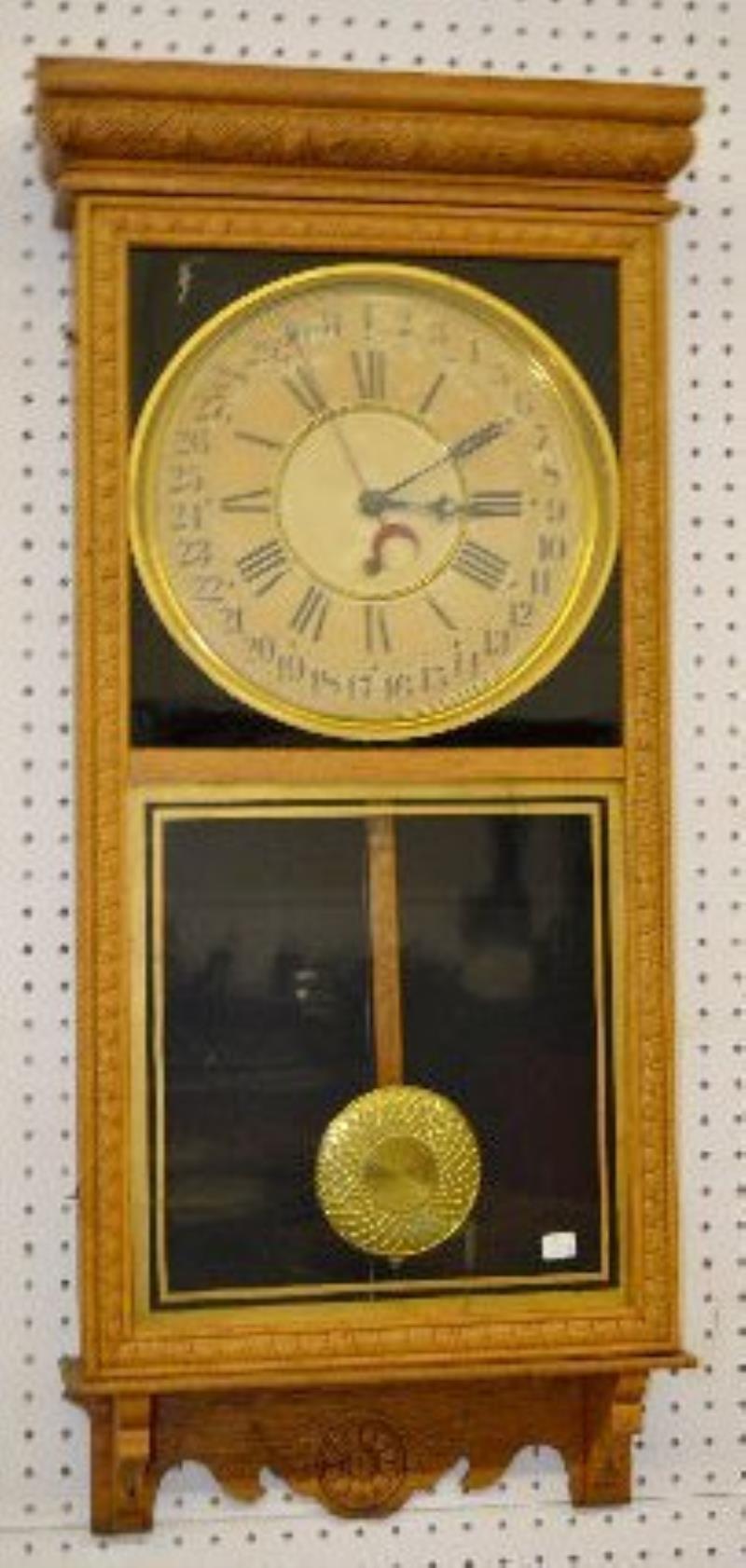 Sessions “Regulator E” Oak Calendar Clock